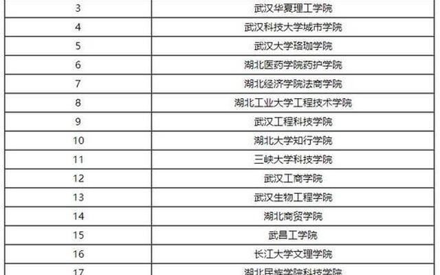 湖北省民办大学排名