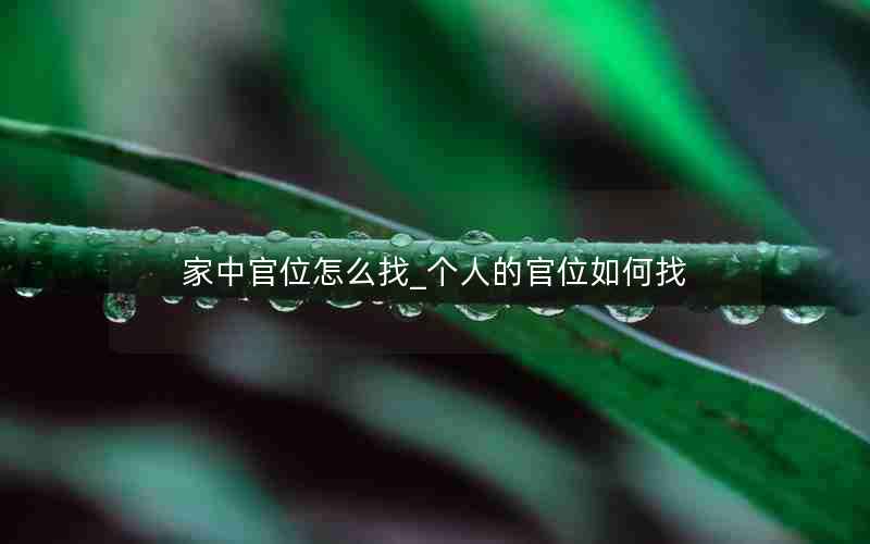 家中官位怎么找_个人的官位如何找