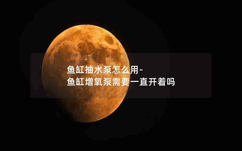 鱼缸抽水泵怎么用-鱼缸增氧泵需要一直开着吗